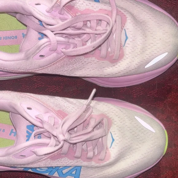 Hoka Pink and White Athletic Sneakers - Picture 5 of 9